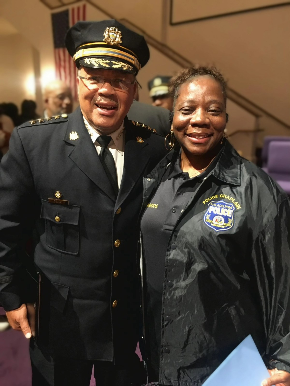 Pastor Woods serving as Police Chaplain