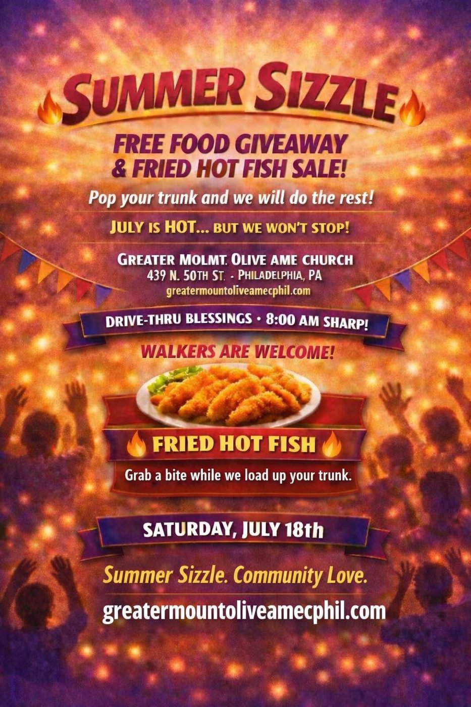 Summer Sizzle · Free Food Giveaway & Fried Hot Fish Sale